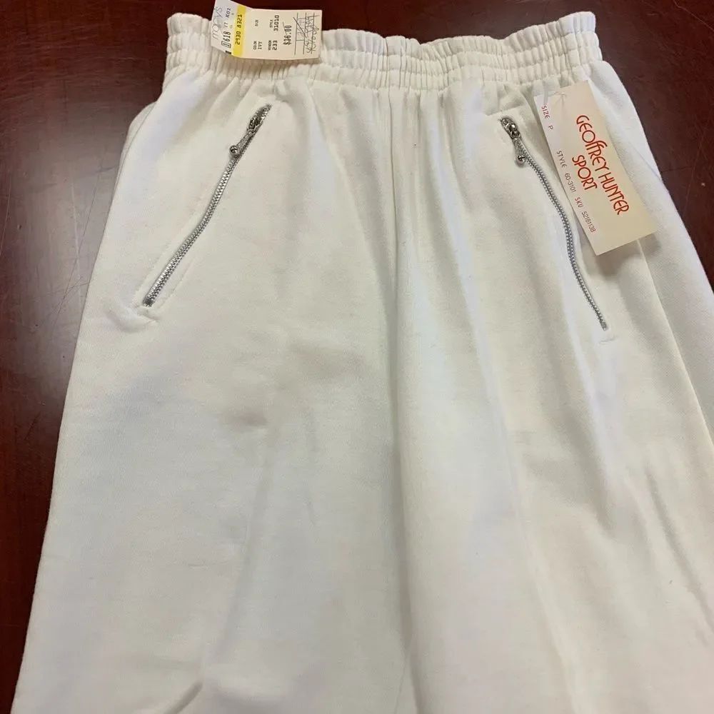 Vintage Geoffrey Hunter Jersey White Stirrup Pants sz S NWT